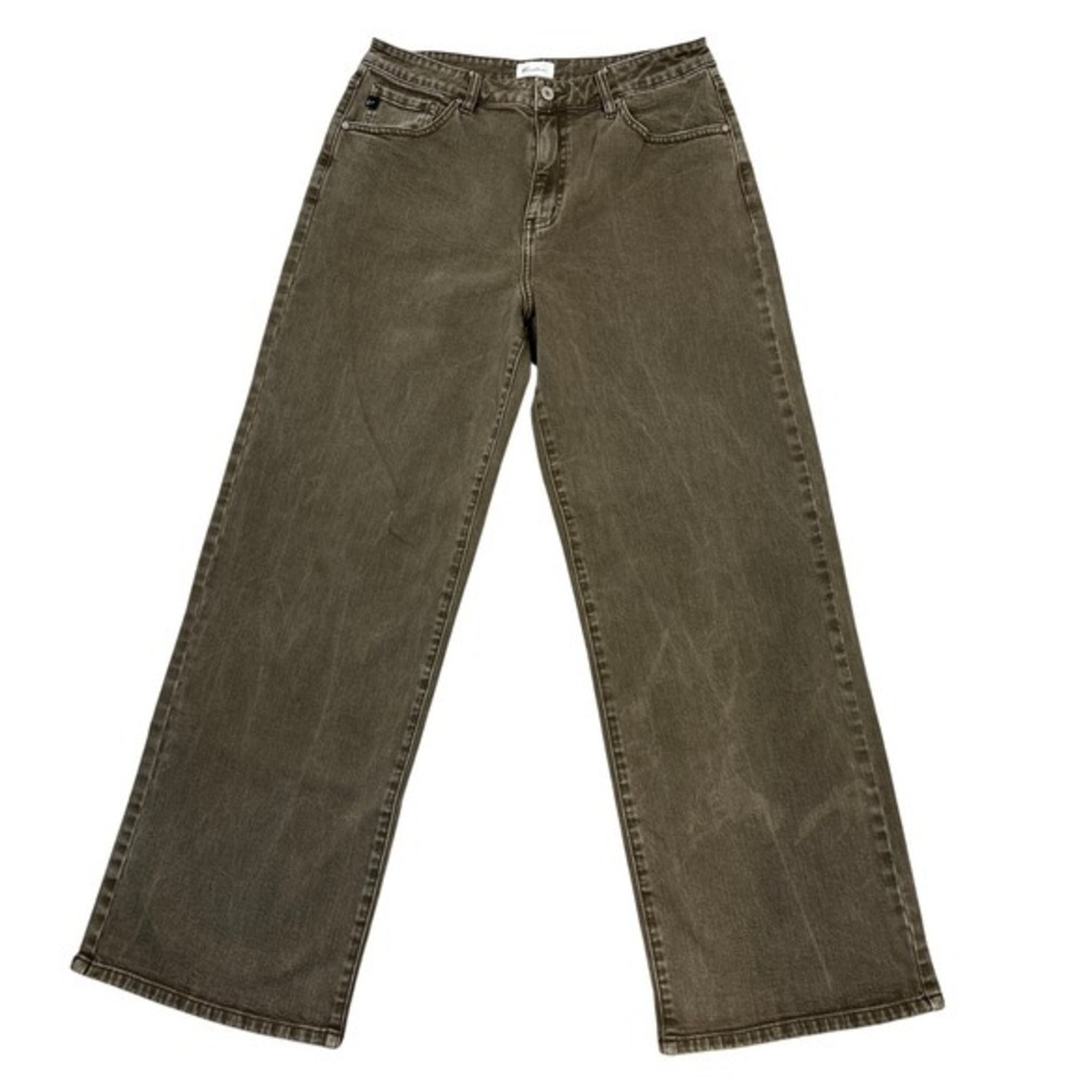 Kancan High-Rise Wide Leg Jeans 29" Brown Stretch Denim Retro 90s Boho Shreya - Picture 2 of 13